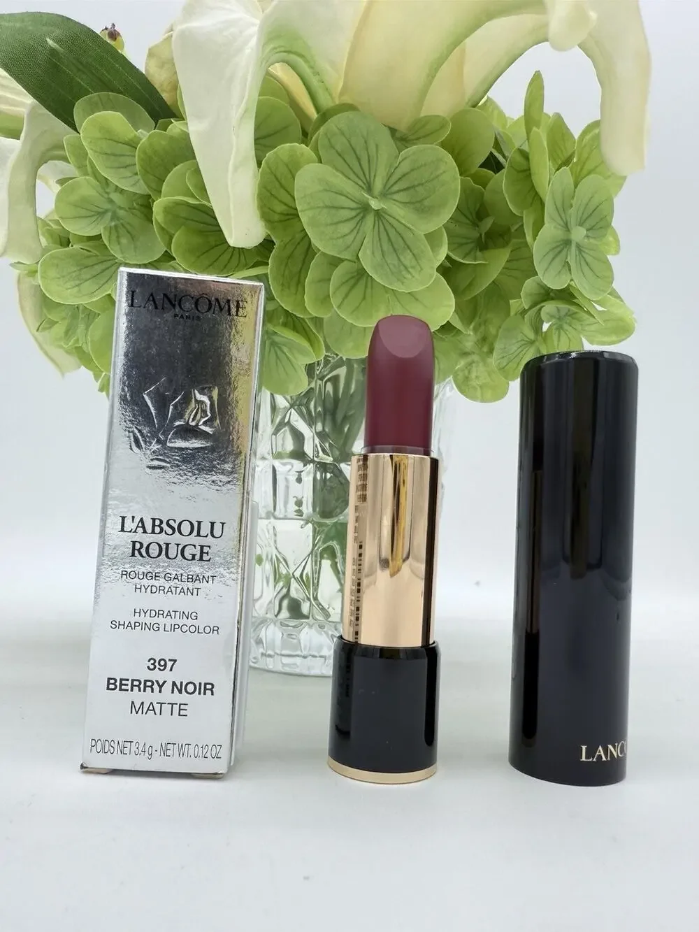 LANCOME L'Absolu Rouge Hydrating LipColor Berry Noir 397 MATTE .12oz / 3.4g